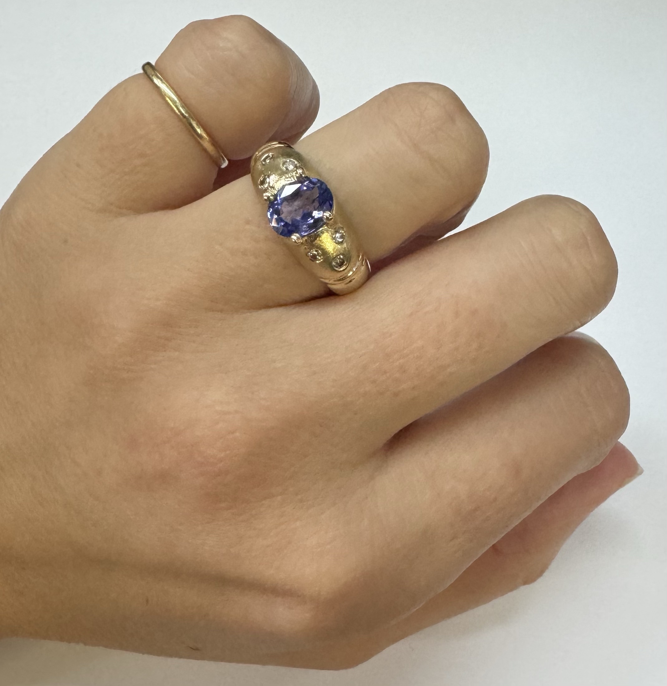 14k Yellow Gold Genuine 1.15 Cttw Tanzanite & Diamond Ring - Image 16