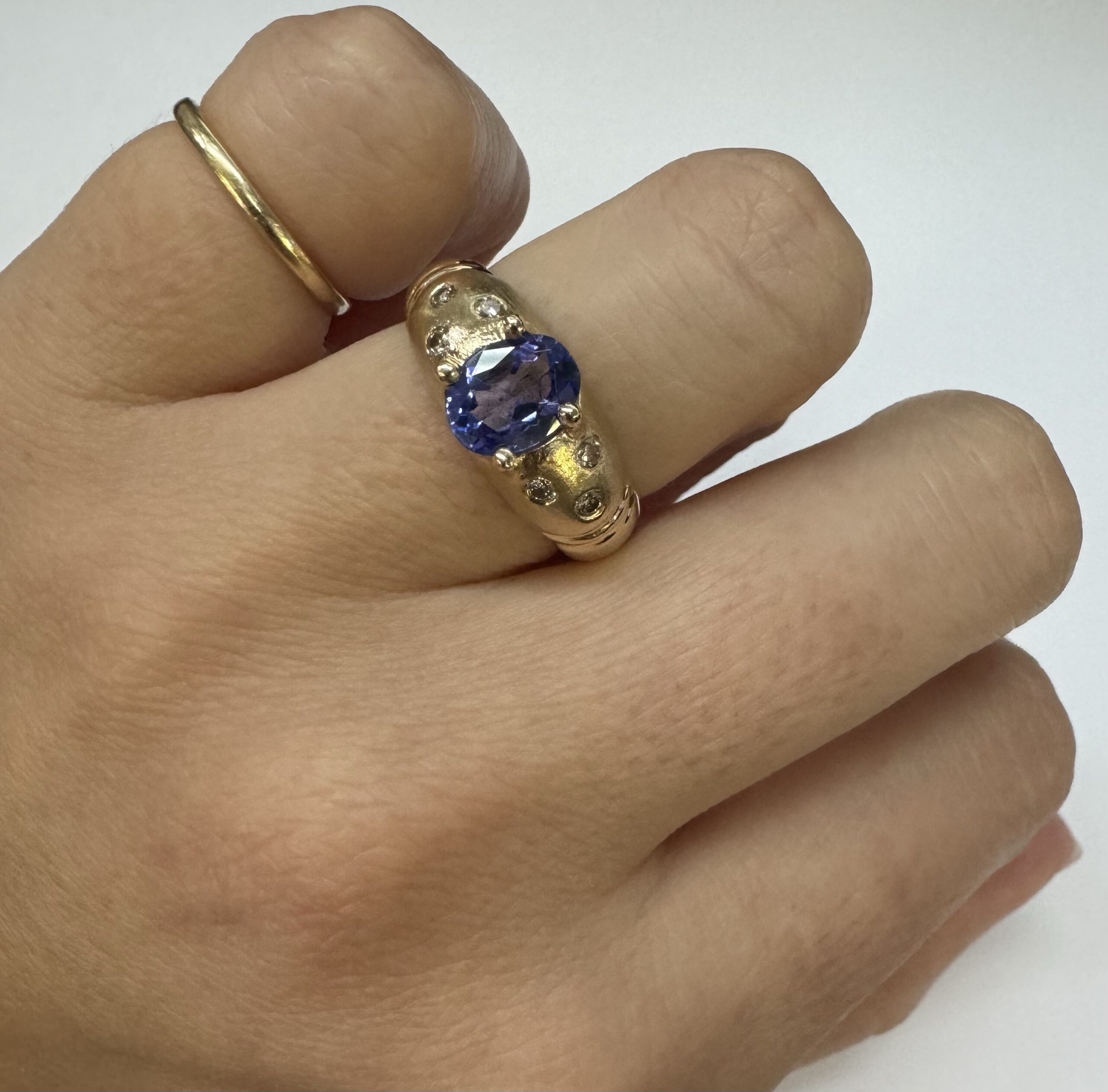 14k Yellow Gold Genuine 1.15 Cttw Tanzanite & Diamond Ring - Image 17