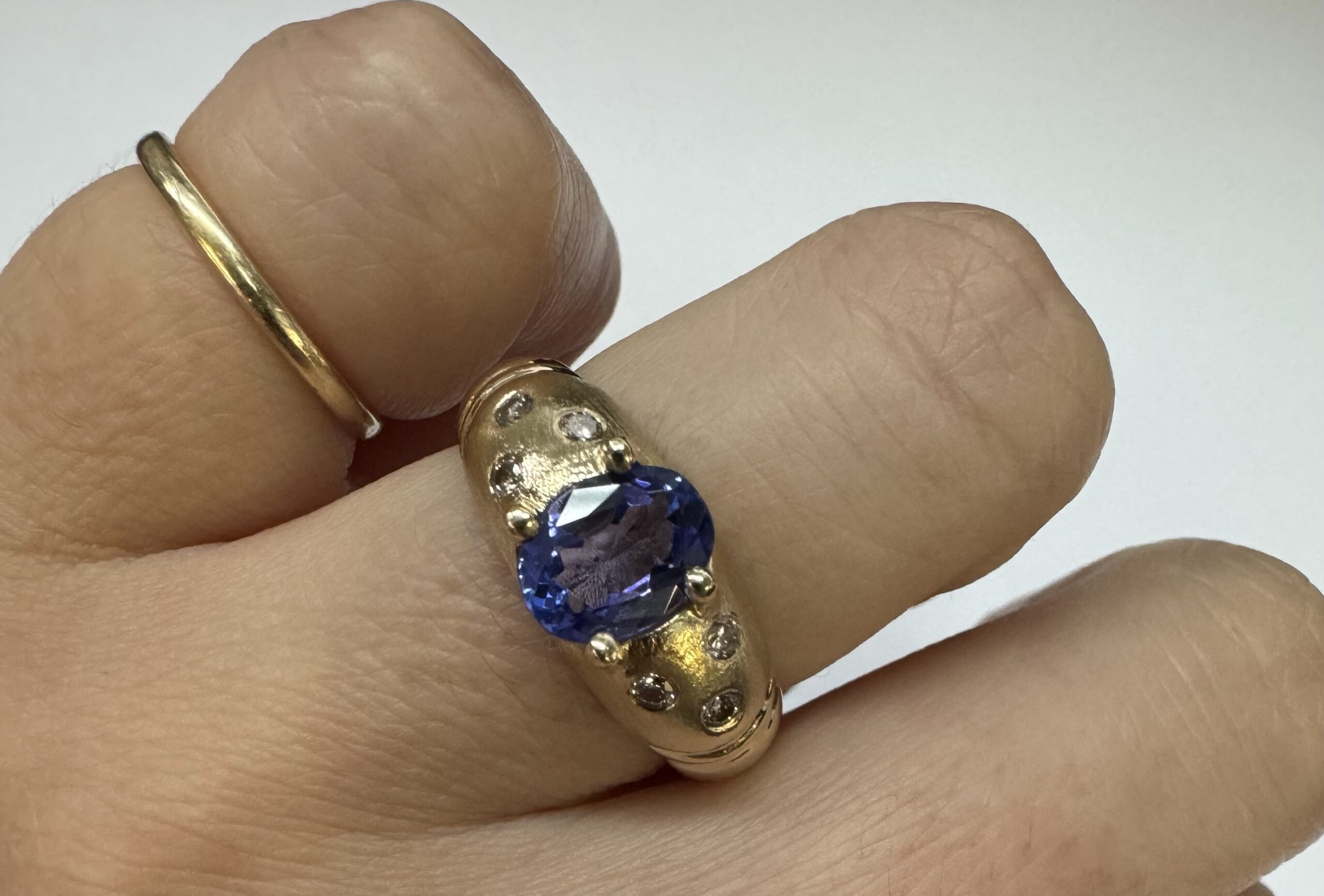 14k Yellow Gold Genuine 1.15 Cttw Tanzanite & Diamond Ring - Image 18