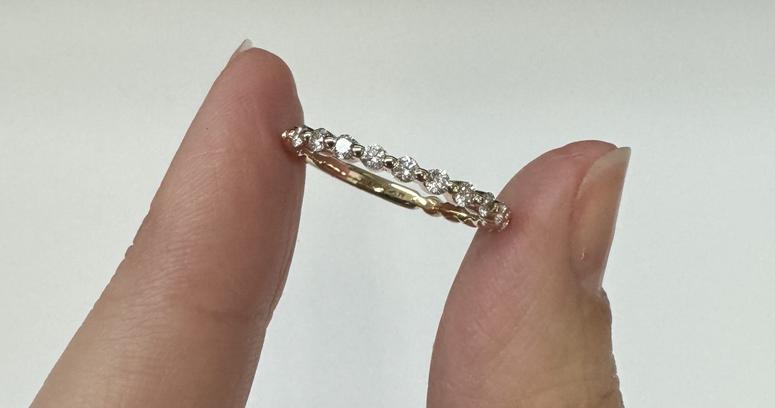 14k Yellow Gold 12 Stone Genuine .35 Cttw Round Brilliant Cut Diamond Single Prong 3/4 Band - Image 11