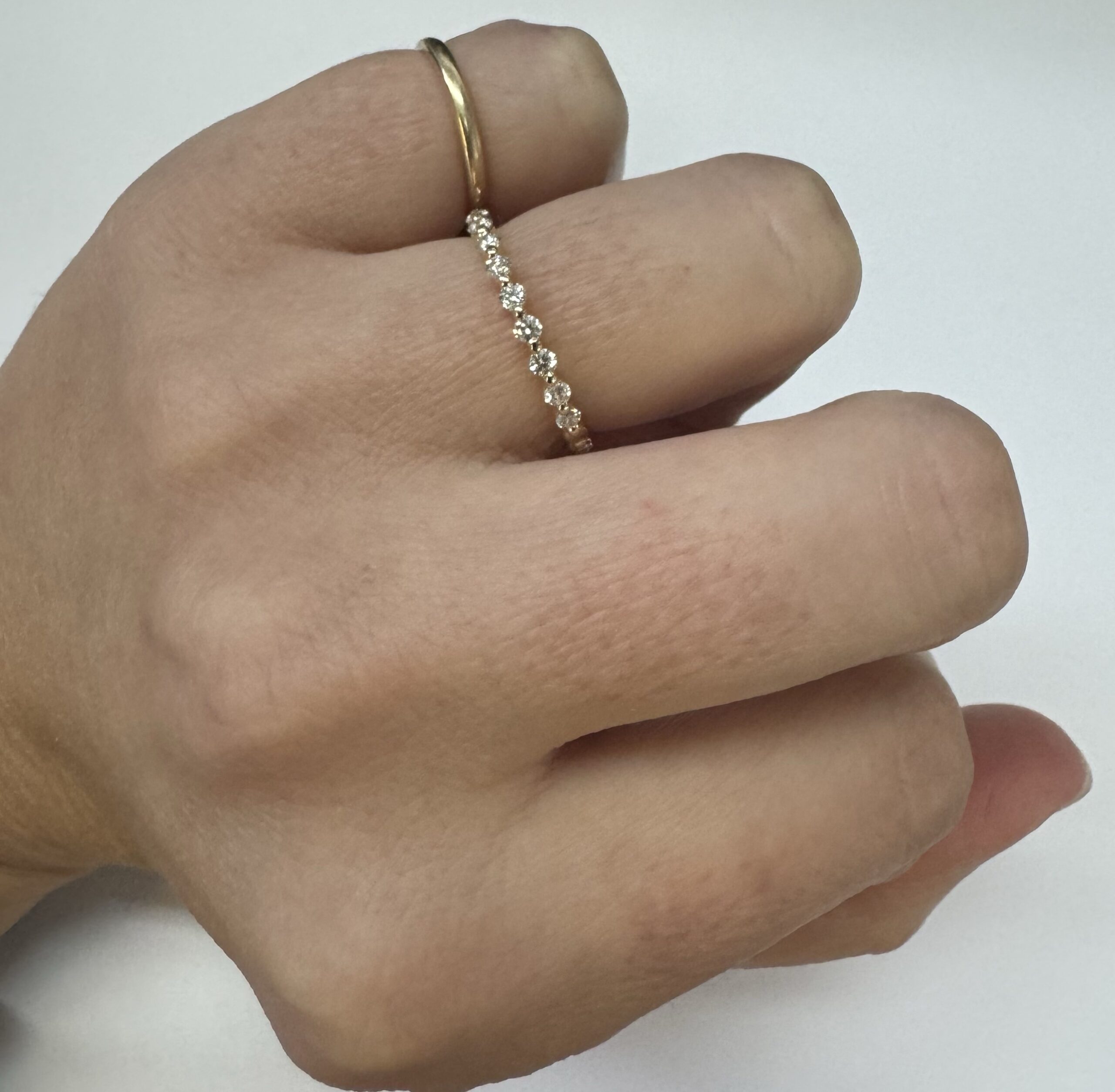 14k Yellow Gold 12 Stone Genuine .35 Cttw Round Brilliant Cut Diamond Single Prong 3/4 Band - Image 20