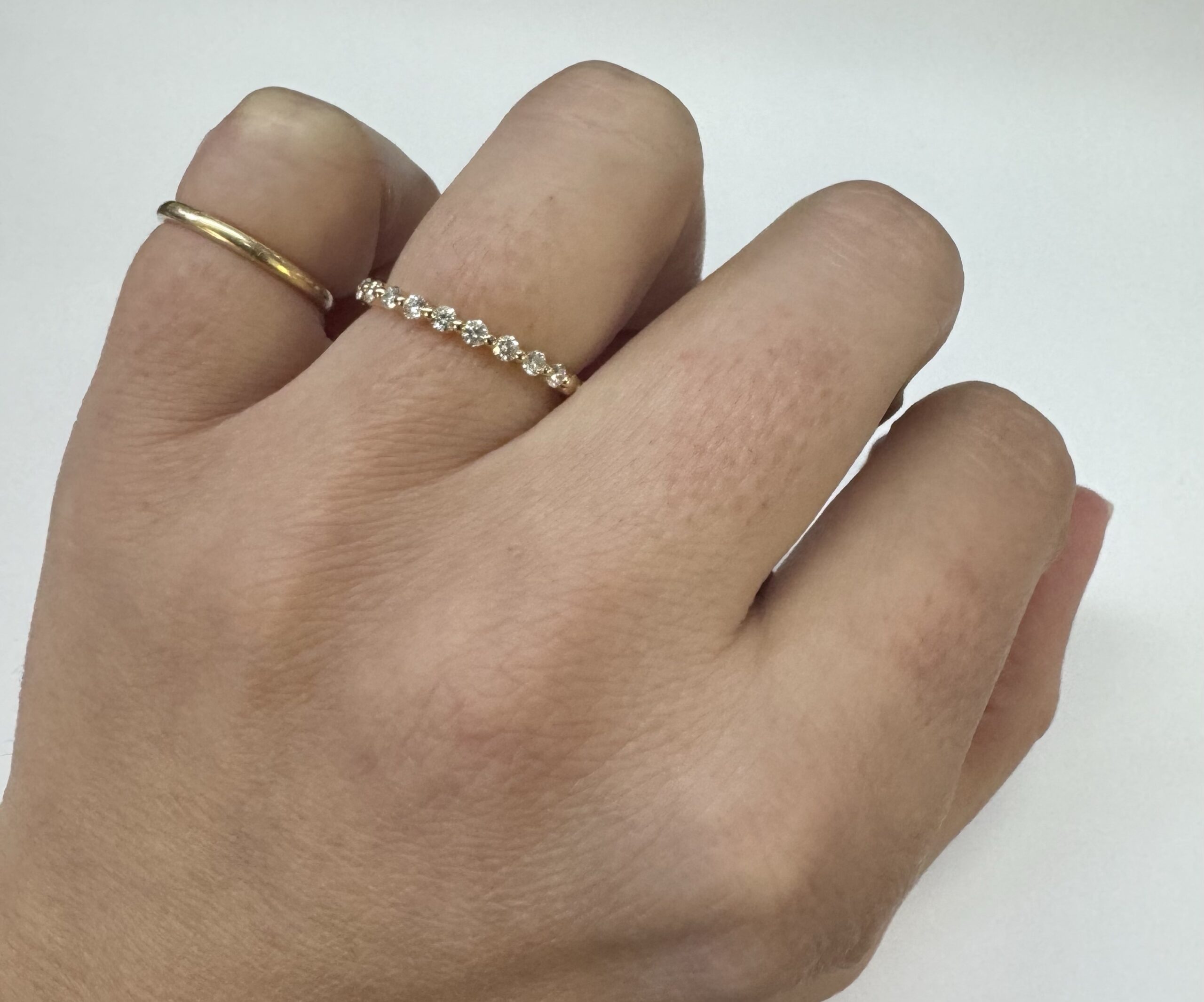 14k Yellow Gold 12 Stone Genuine .35 Cttw Round Brilliant Cut Diamond Single Prong 3/4 Band - Image 22