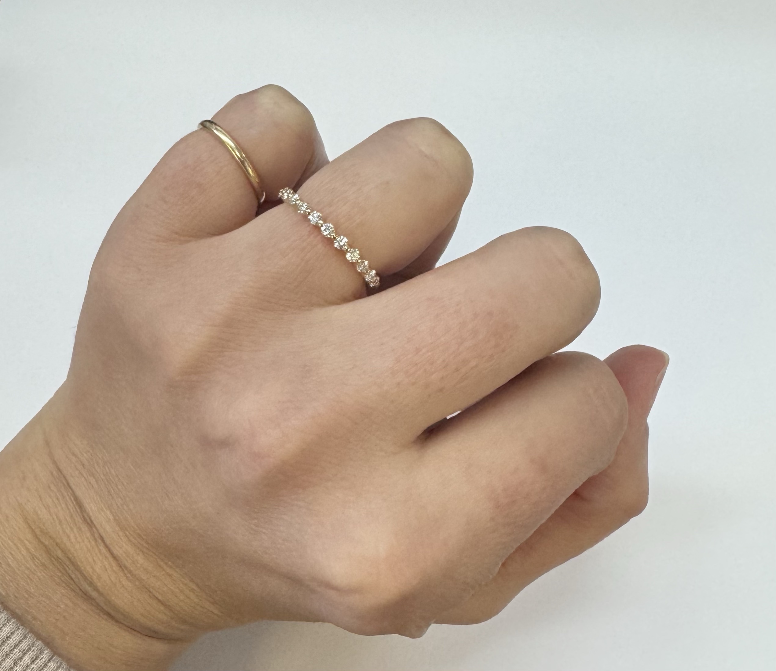 14k Yellow Gold 12 Stone Genuine .35 Cttw Round Brilliant Cut Diamond Single Prong 3/4 Band - Image 25