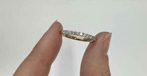 14k Yellow Gold Genuine .35 Cttw Round Brilliant Cut Diamond Band