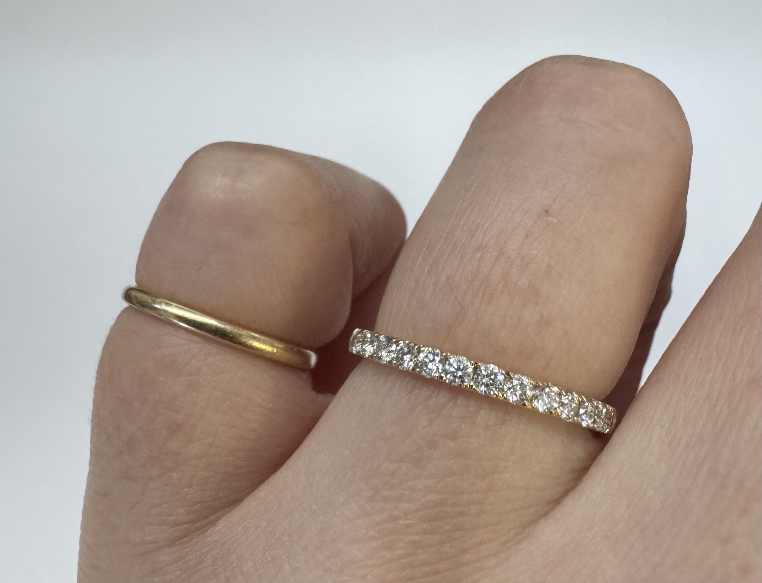 14k Yellow Gold Genuine .35 Cttw Round Brilliant Cut Diamond Band - Image 11