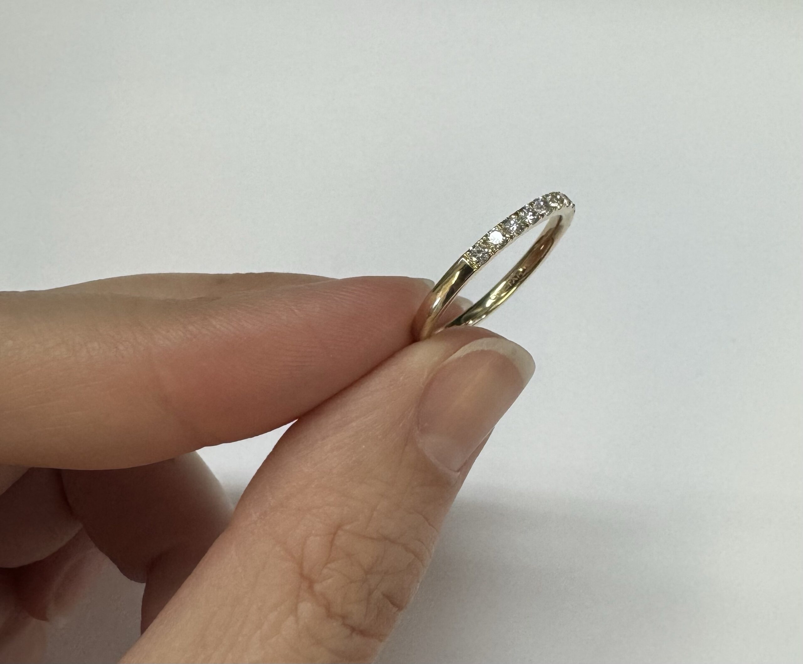 14k Yellow Gold Genuine .35 Cttw Round Brilliant Cut Diamond Band - Image 7