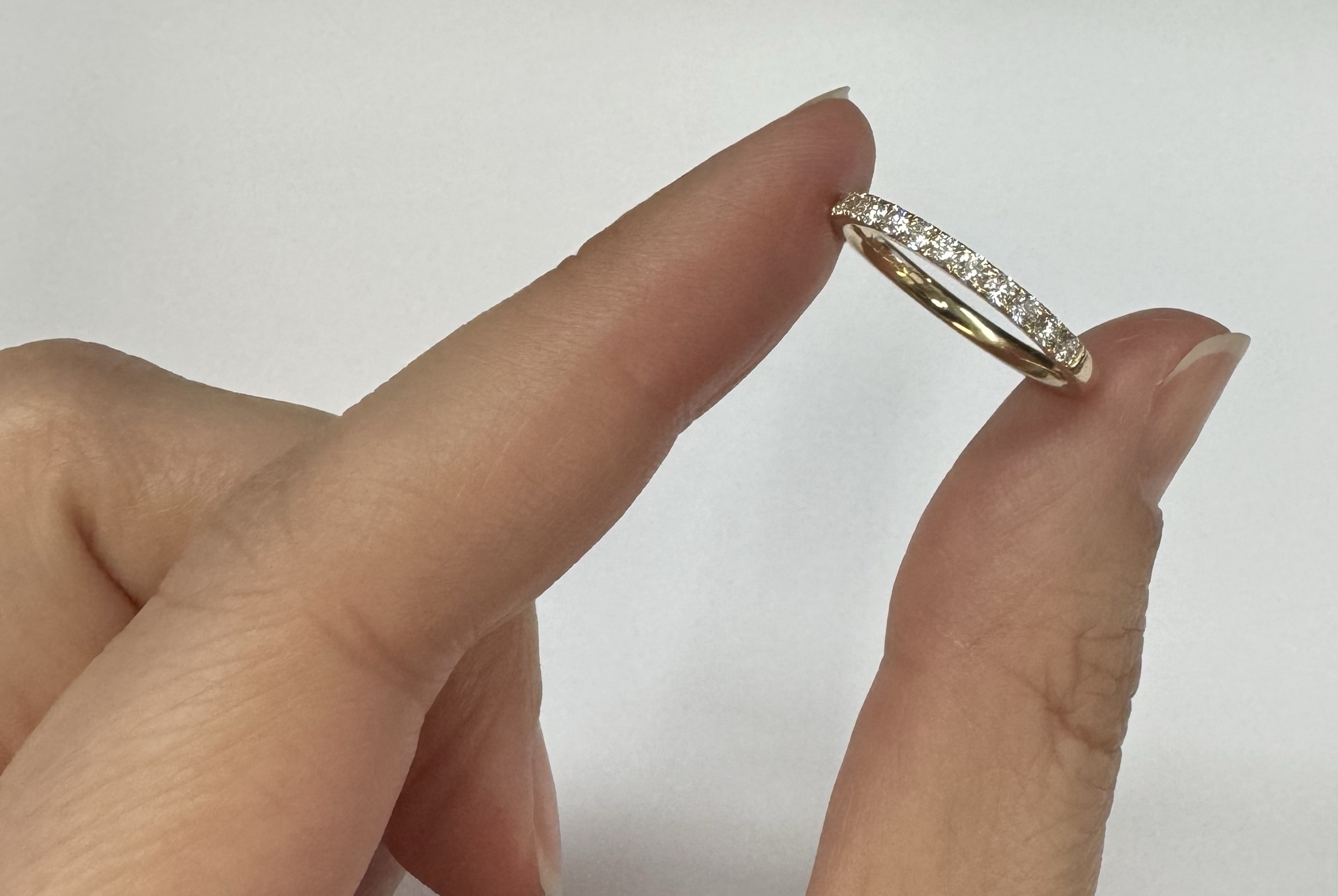 14k Yellow Gold Genuine .35 Cttw Round Brilliant Cut Diamond Band - Image 8