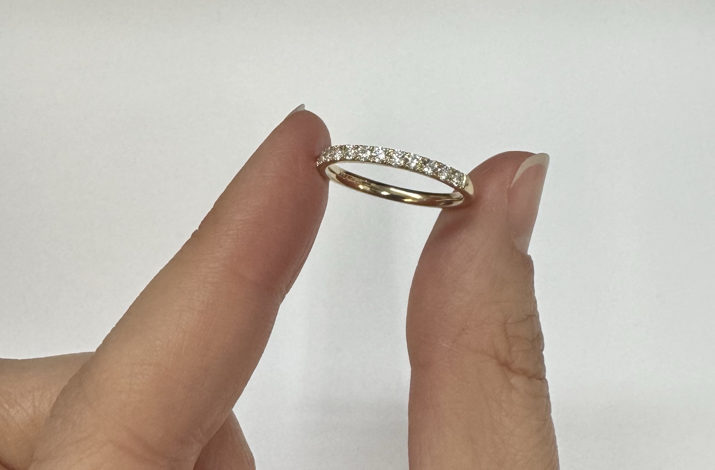 14k Yellow Gold Genuine .35 Cttw Round Brilliant Cut Diamond Band - Image 9