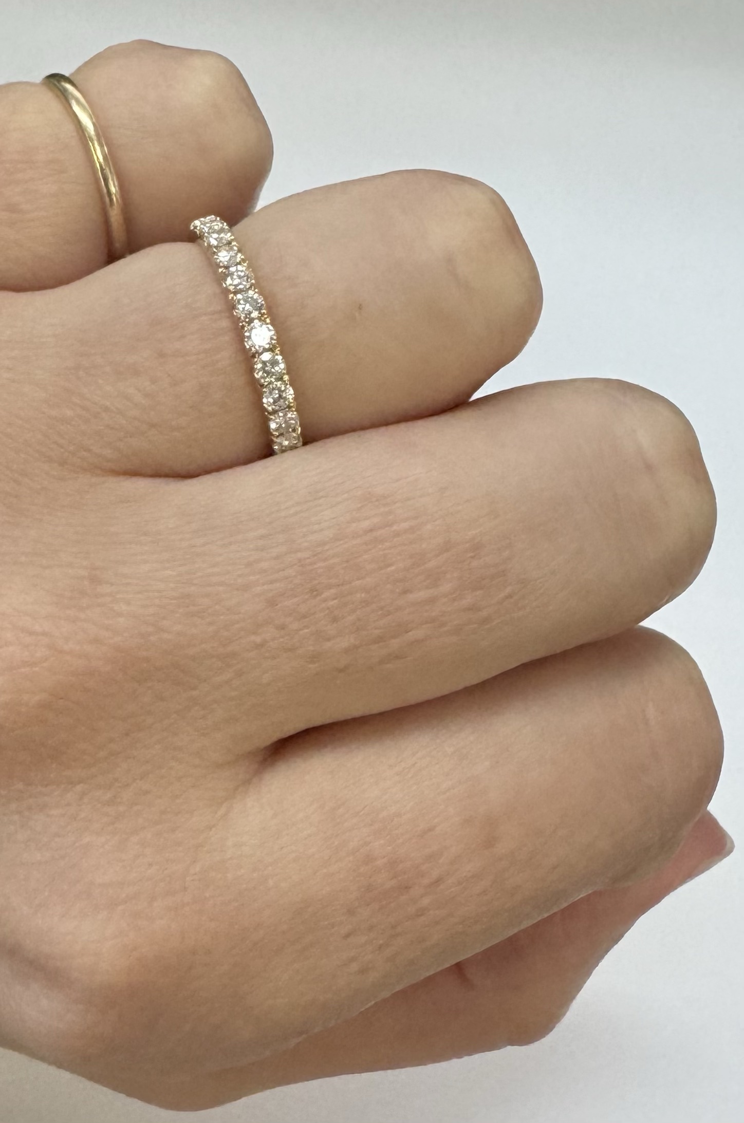 14k Yellow Gold 13 Stone Genuine 1/2 Carat Diamond Band - Image 9