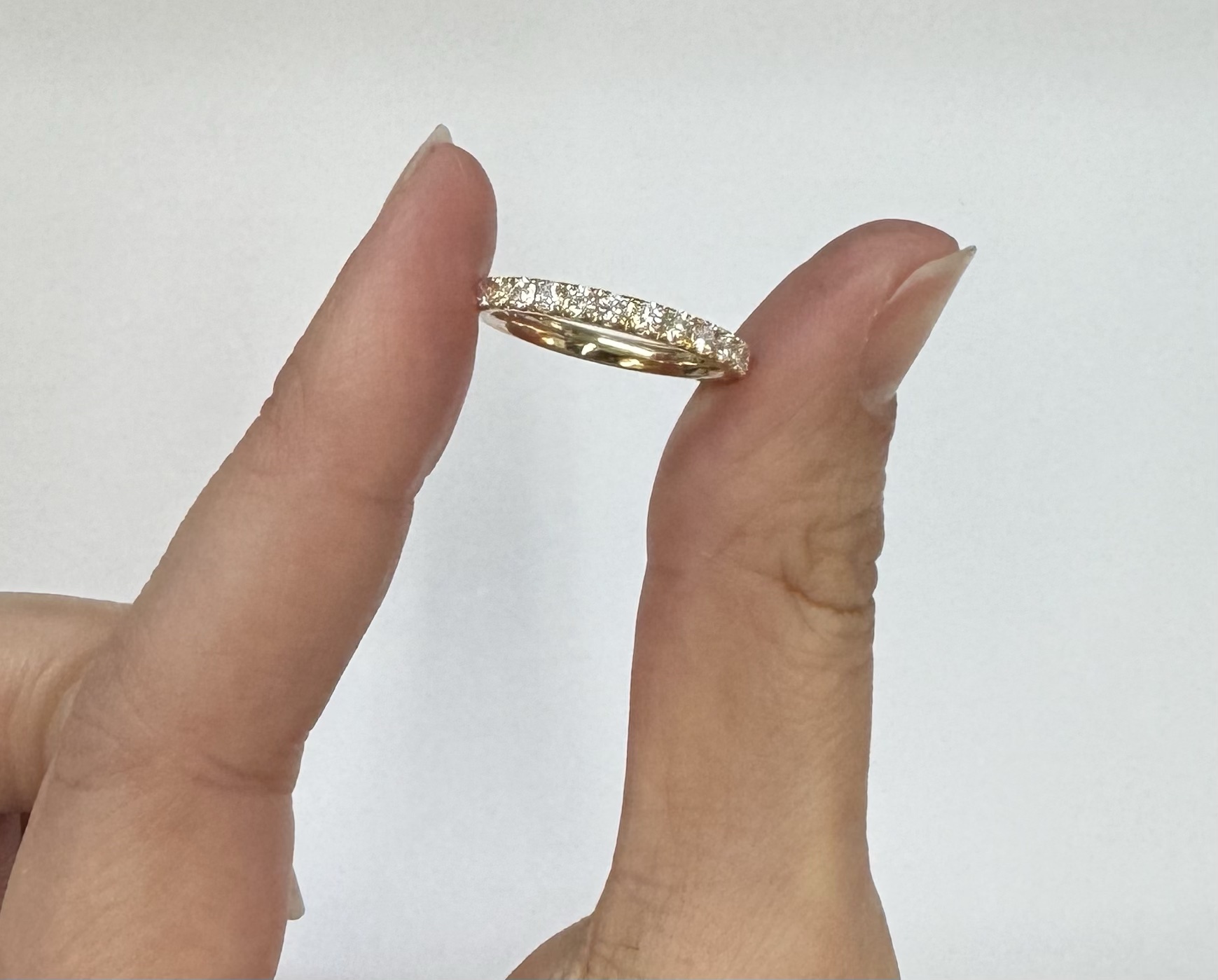 14k Yellow Gold 13 Stone Genuine 1/2 Carat Diamond Band - Image 3