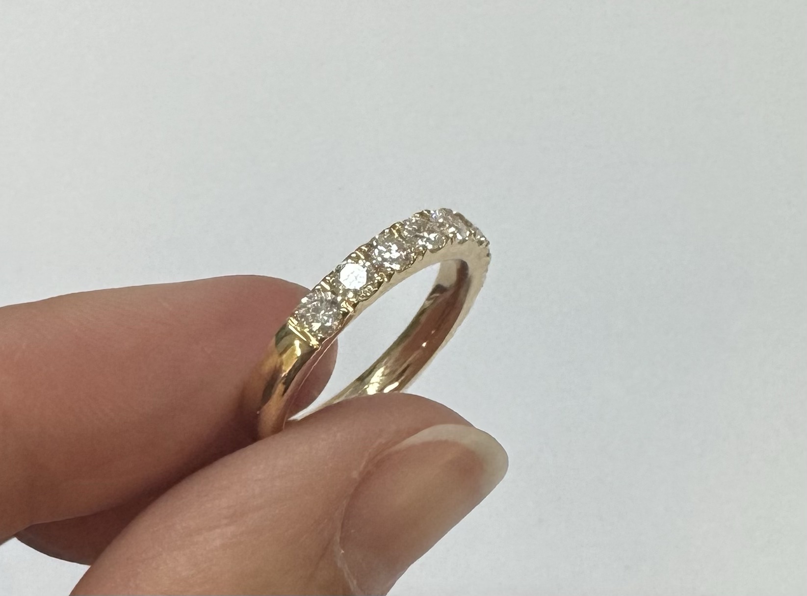 14k Yellow Gold Genuine 11 Stone Low-Profile 1.00 Cttw Round Brilliant Cut Diamond Band - Image 21