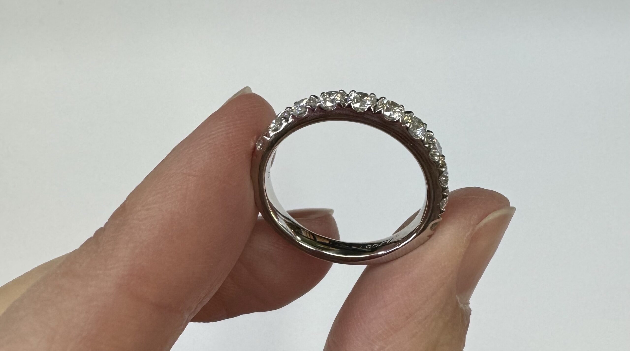 Platinum Genuine .96 Cttw Round Brilliant Cut Diamond Band - Image 14