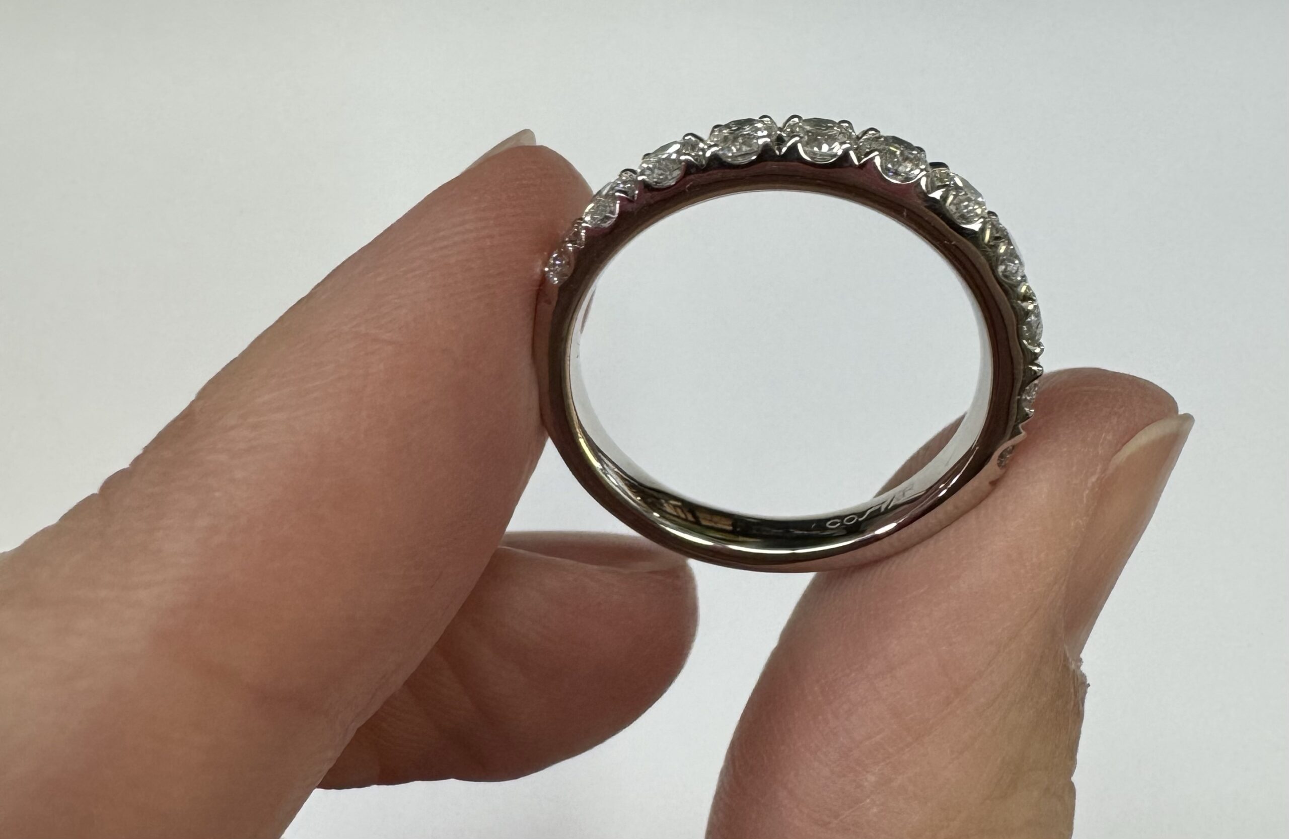 Platinum Genuine .96 Cttw Round Brilliant Cut Diamond Band - Image 13