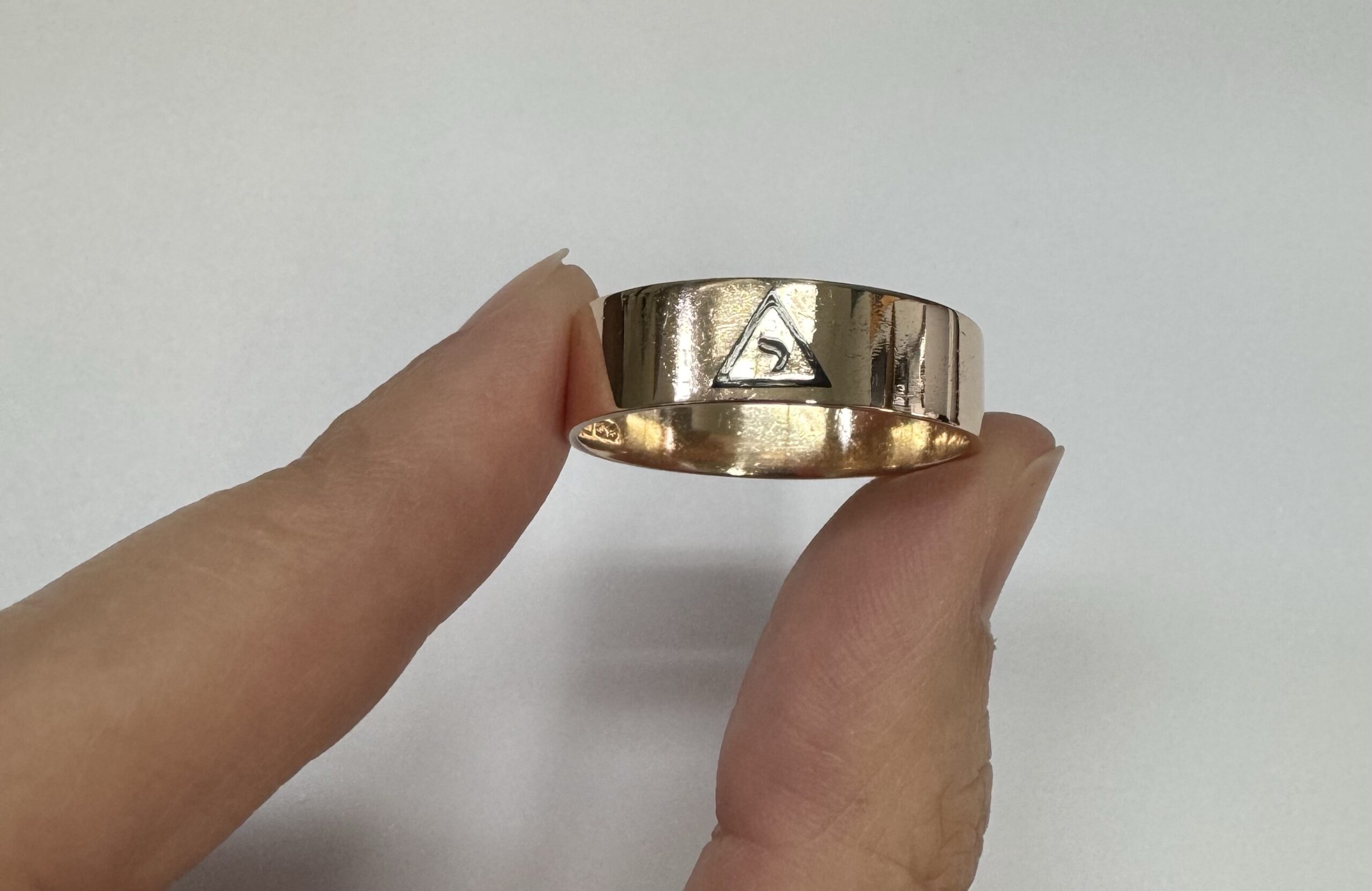 14k Yellow Gold 7 MM 14th Degree Scottish Rite Masonic Band