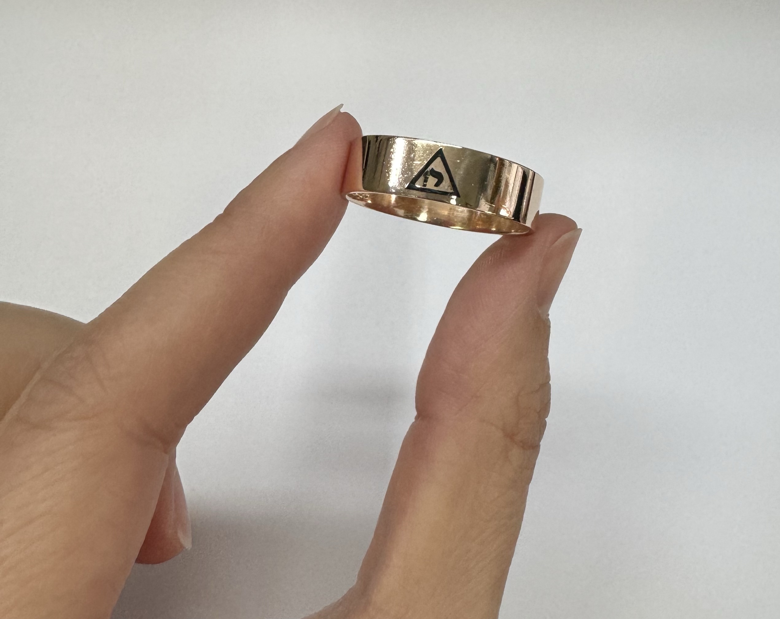 14k Yellow Gold 7 MM 14th Degree Scottish Rite Masonic Band - Image 4