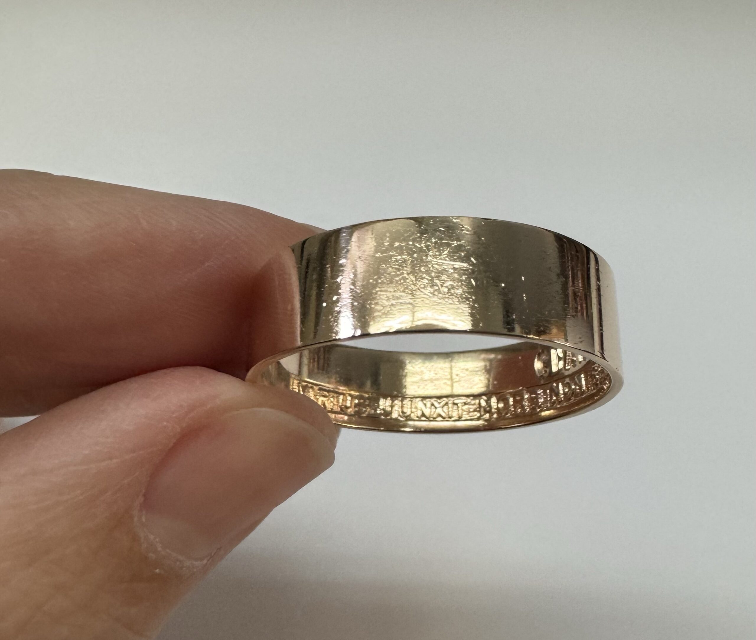 14k Yellow Gold 7 MM 14th Degree Scottish Rite Masonic Band - Image 6