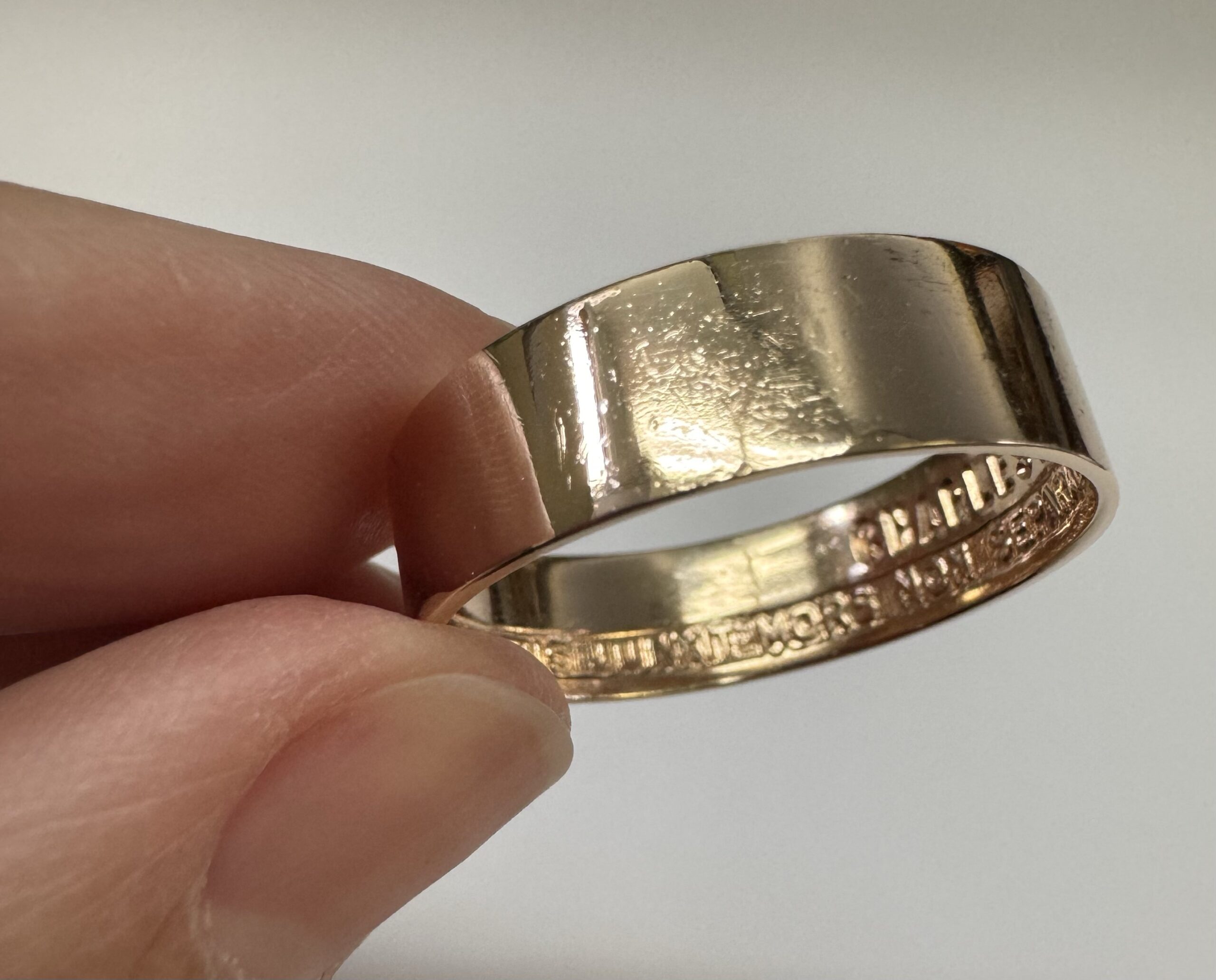 14k Yellow Gold 7 MM 14th Degree Scottish Rite Masonic Band - Image 8