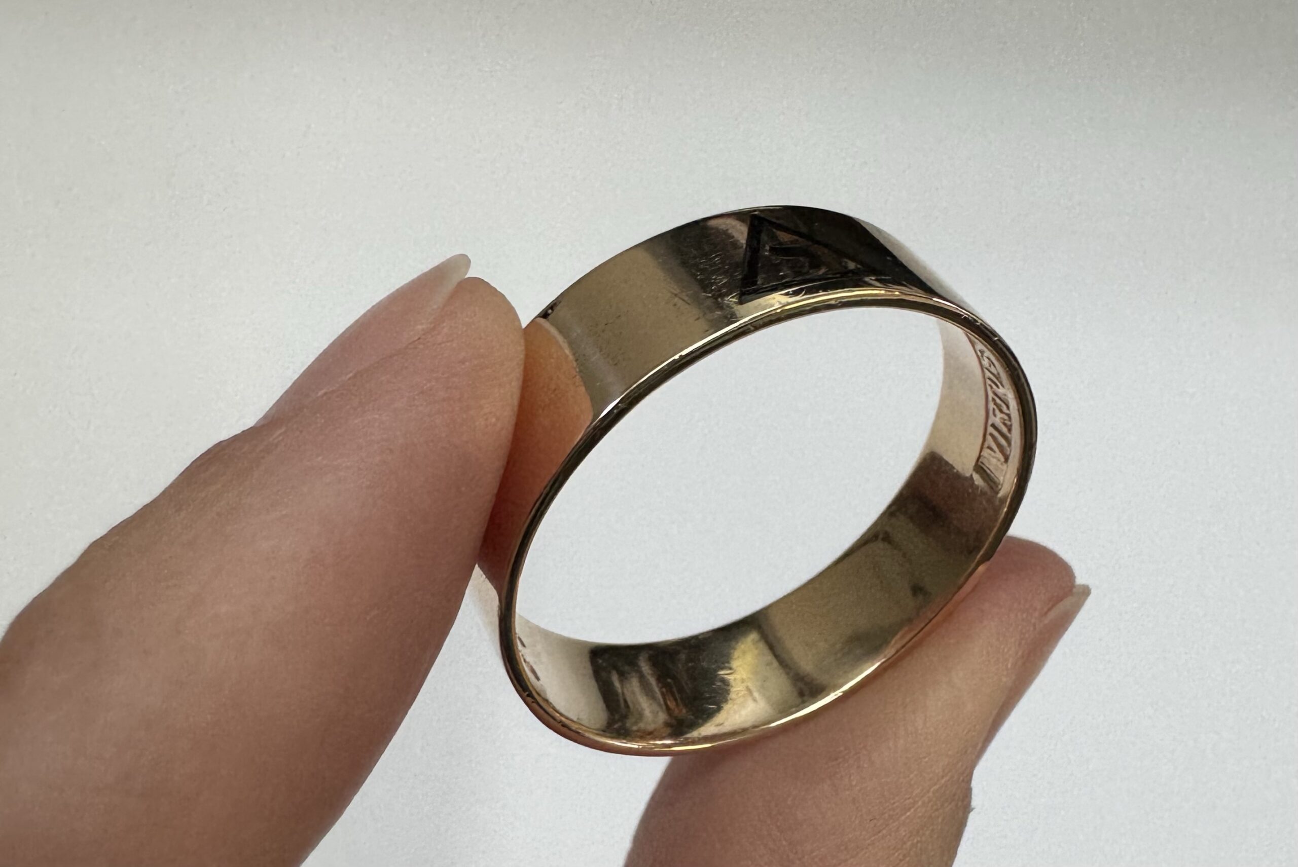 14k Yellow Gold 7 MM 14th Degree Scottish Rite Masonic Band - Image 19