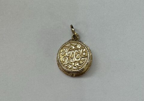 Vintage 14k Yellow Gold “Happy Birthday” Charm/Pendant