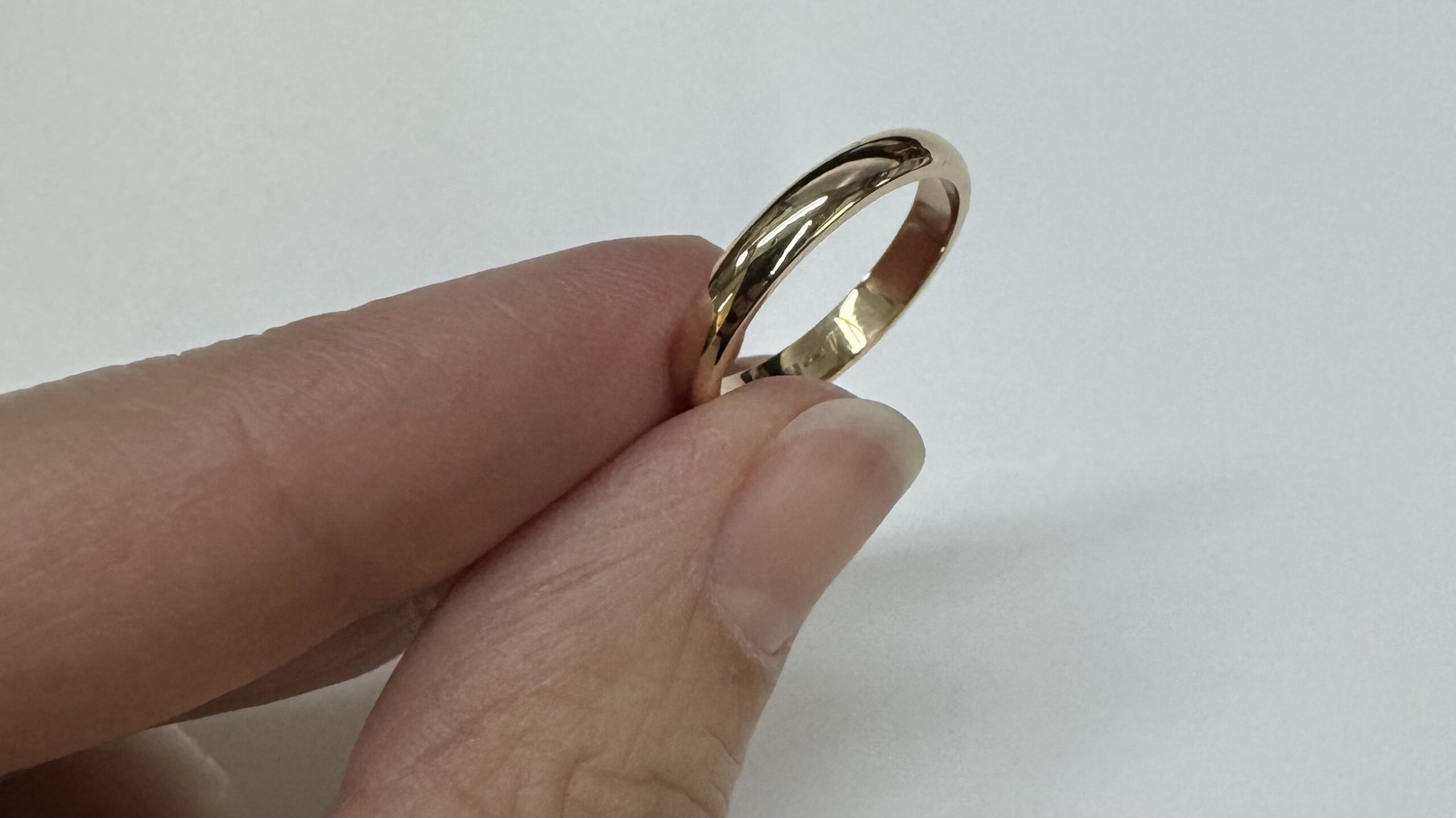 14k Yellow Gold 3 MM 1/2 Round Comfort Fit Wedding Band - Image 4