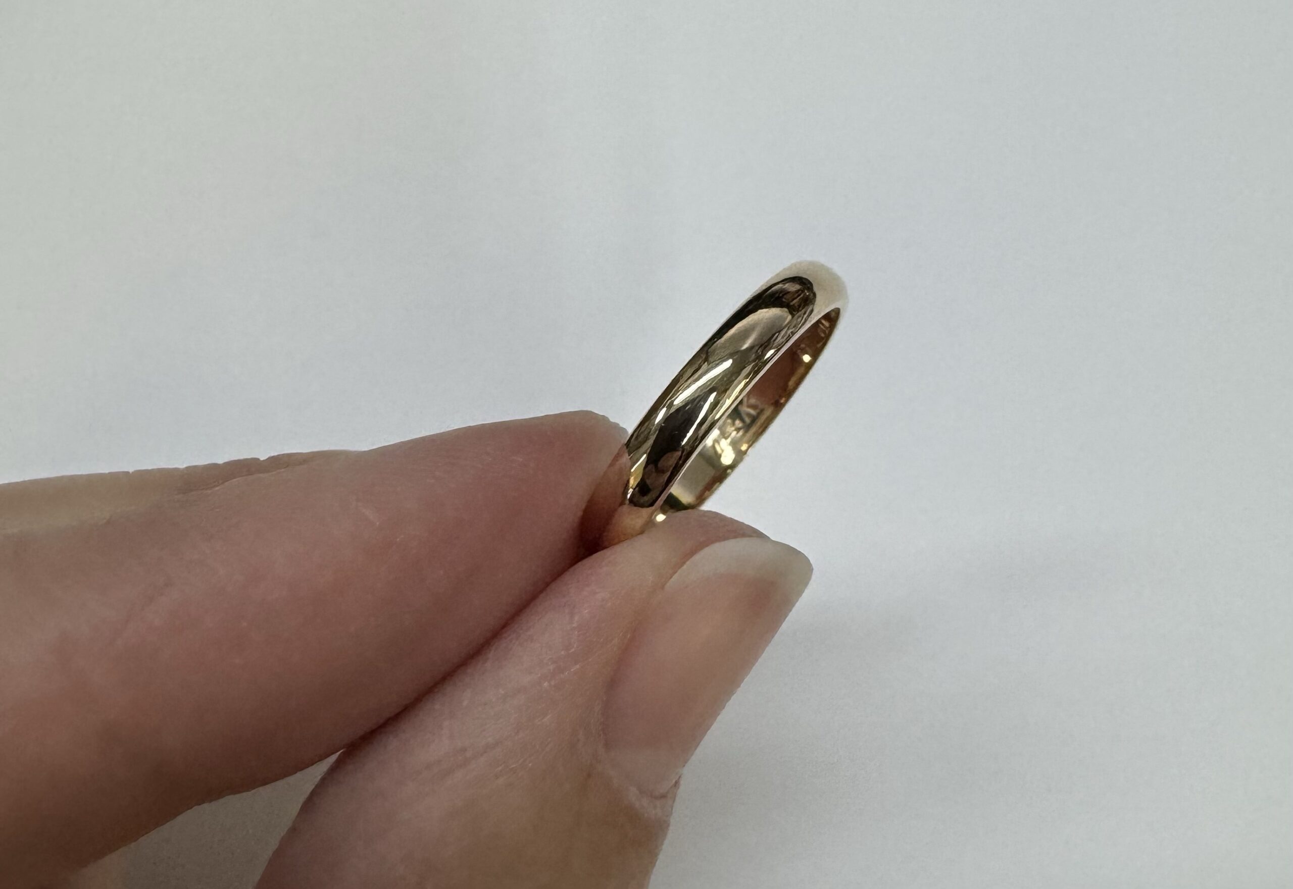 14k Yellow Gold 3 MM 1/2 Round Comfort Fit Wedding Band - Image 6
