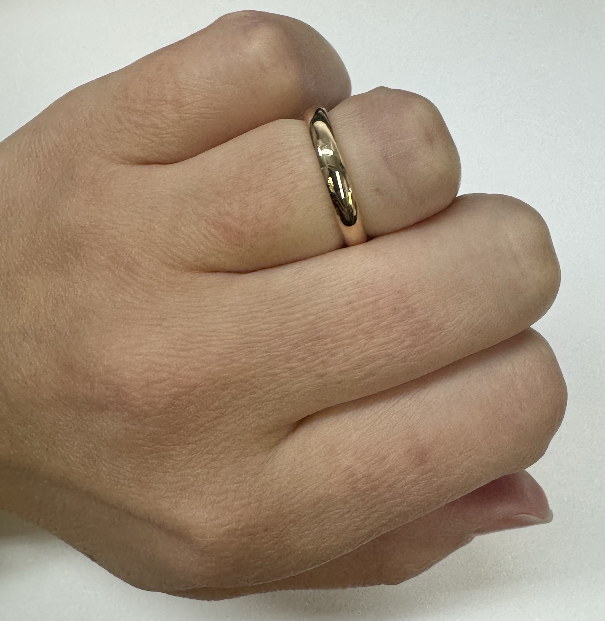 14k Yellow Gold 3 MM 1/2 Round Comfort Fit Wedding Band - Image 18