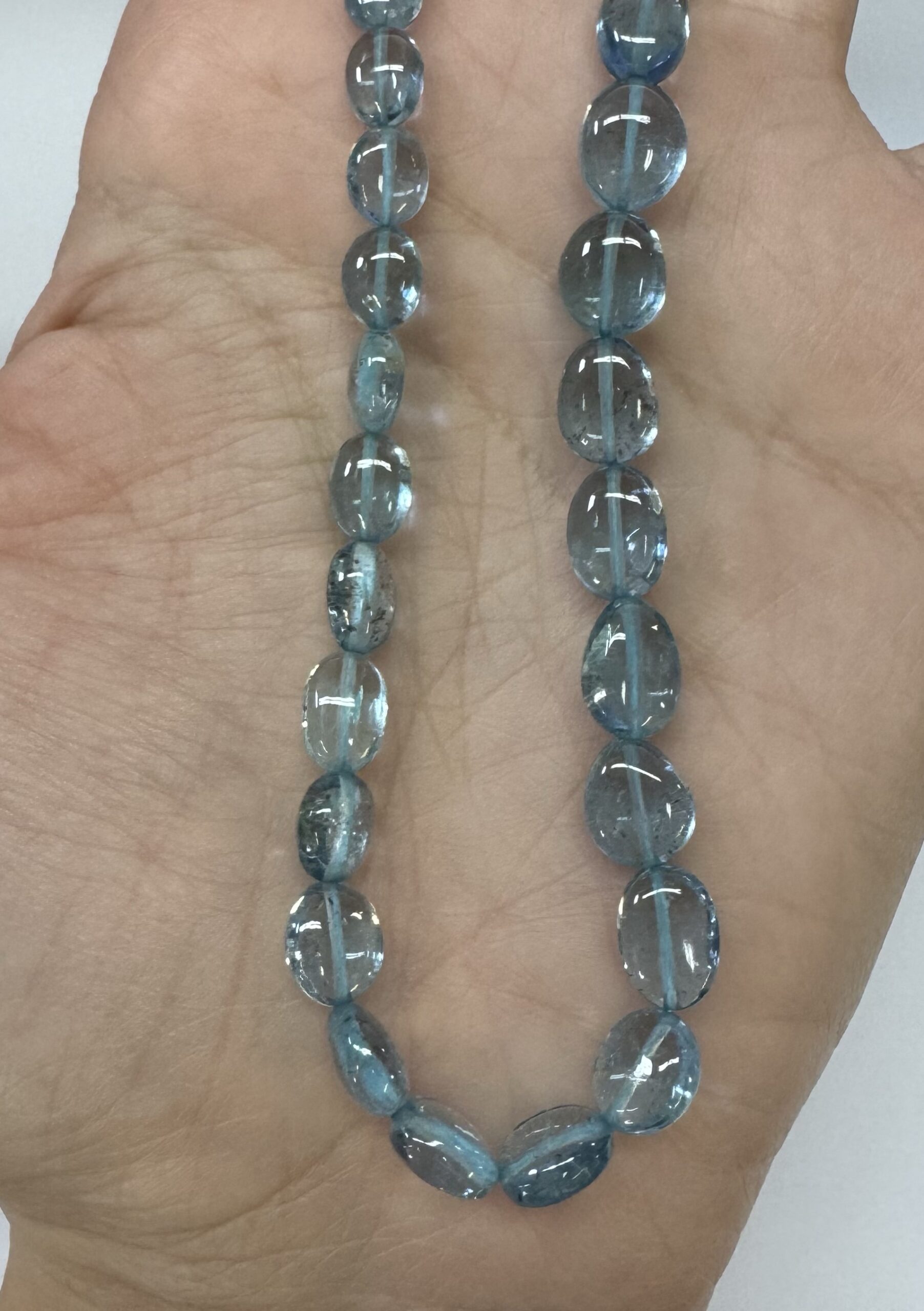 23” Genuine 96 Cttw Aquamarine Bead Strand - Image 9