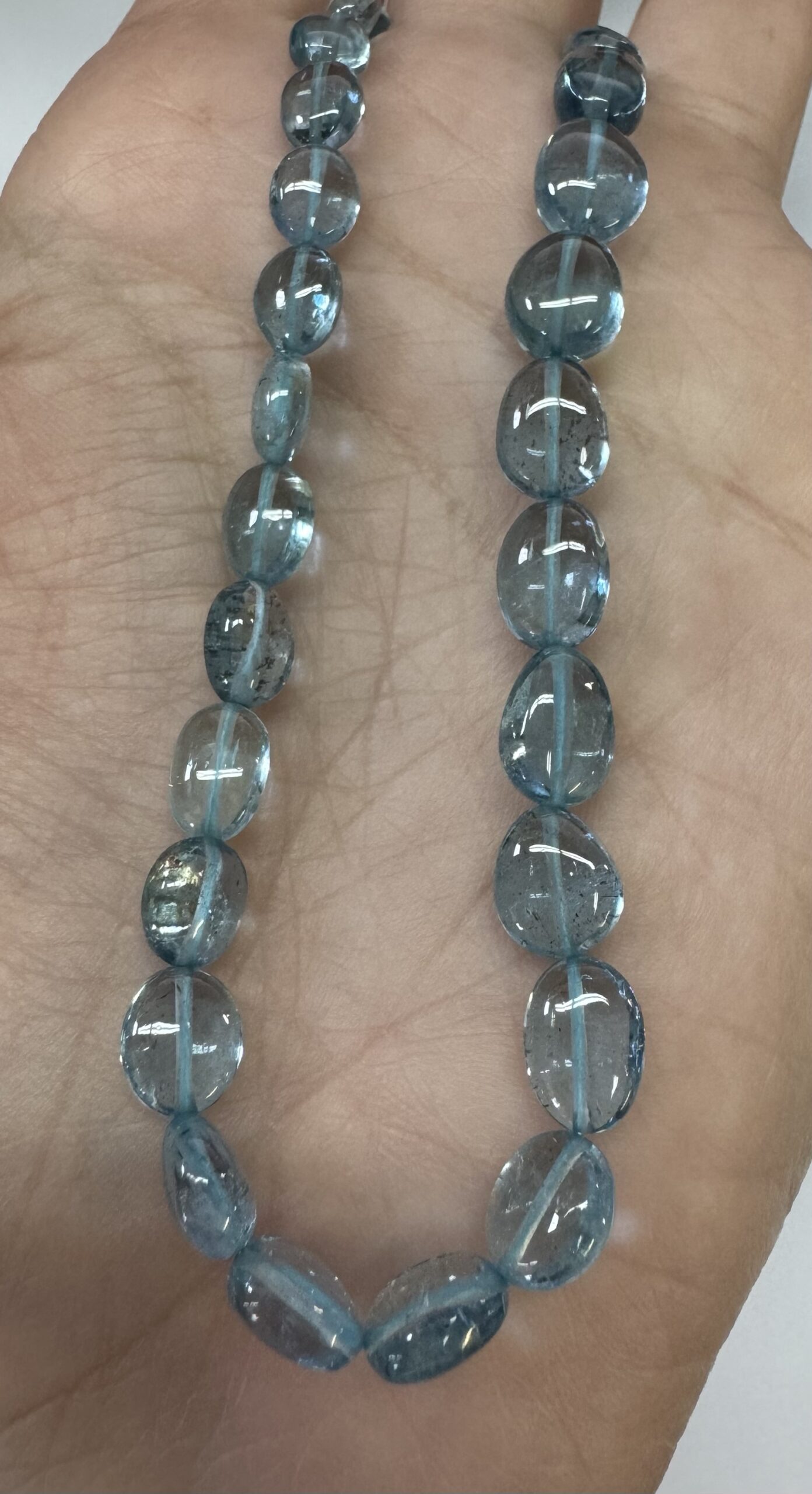 23” Genuine 96 Cttw Aquamarine Bead Strand - Image 10