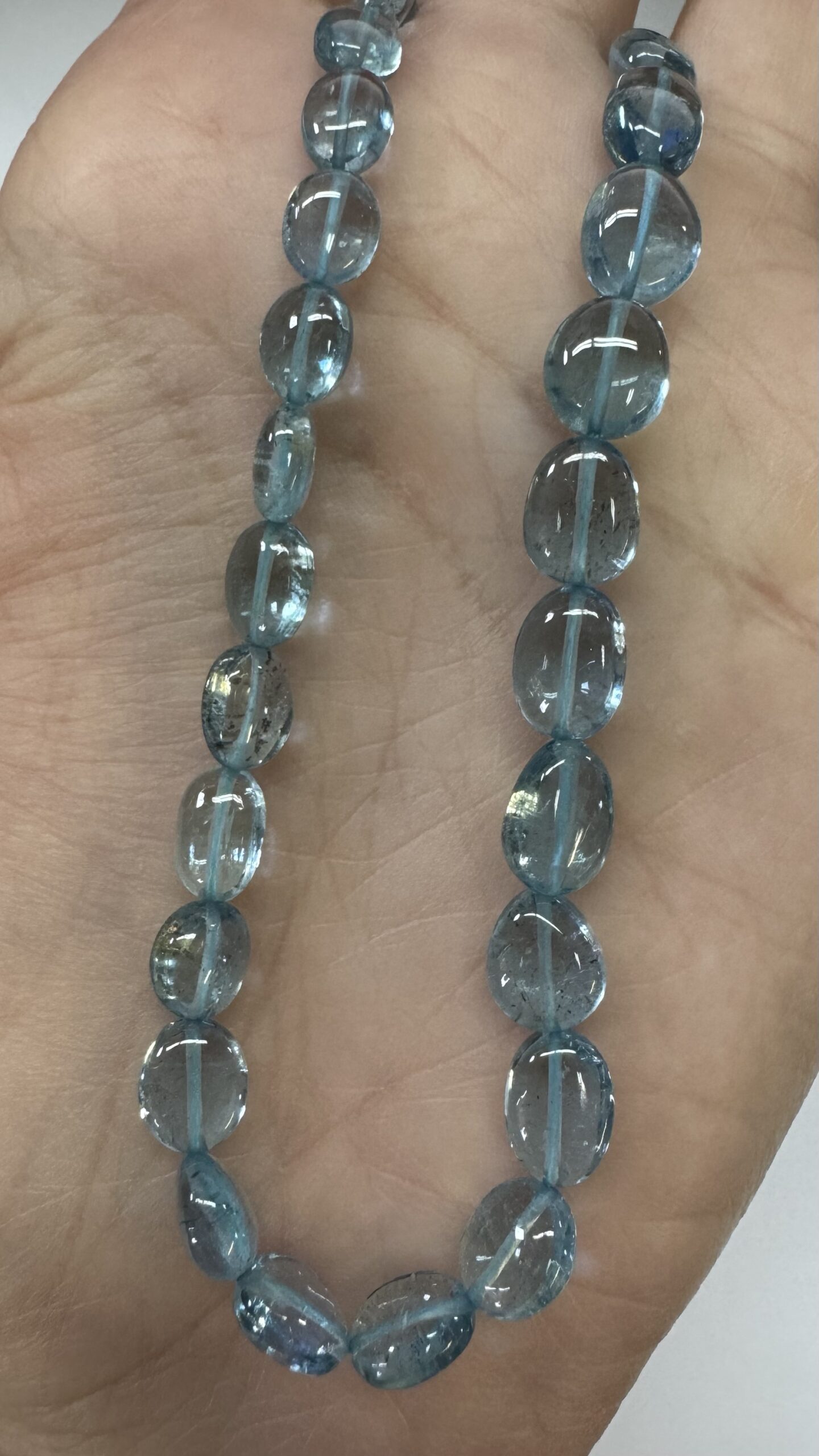 23” Genuine 96 Cttw Aquamarine Bead Strand - Image 11