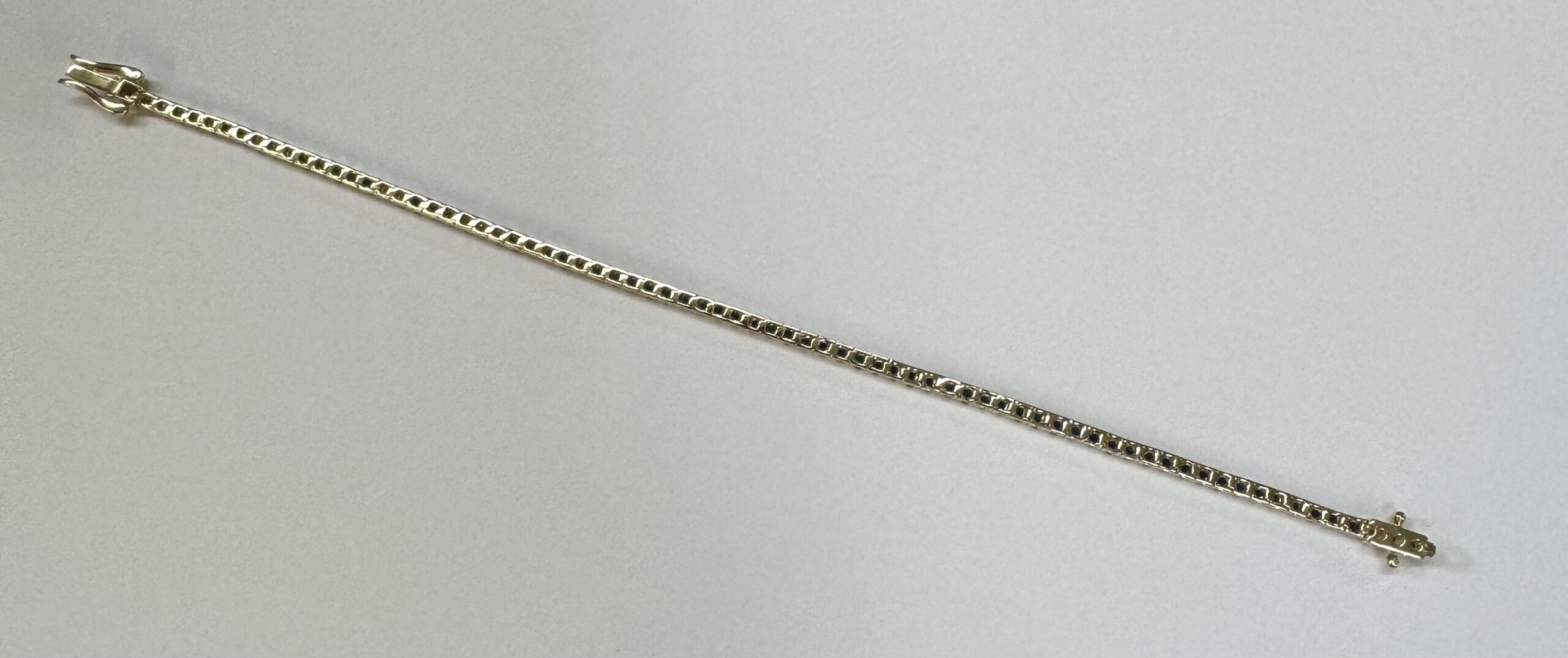 14k Yellow Gold Genuine 4.40 Cttw Sapphire Tennis Bracelet - Image 35