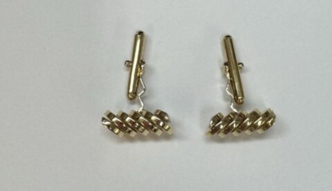 18k Yellow Gold Spiral Style Cufflinks