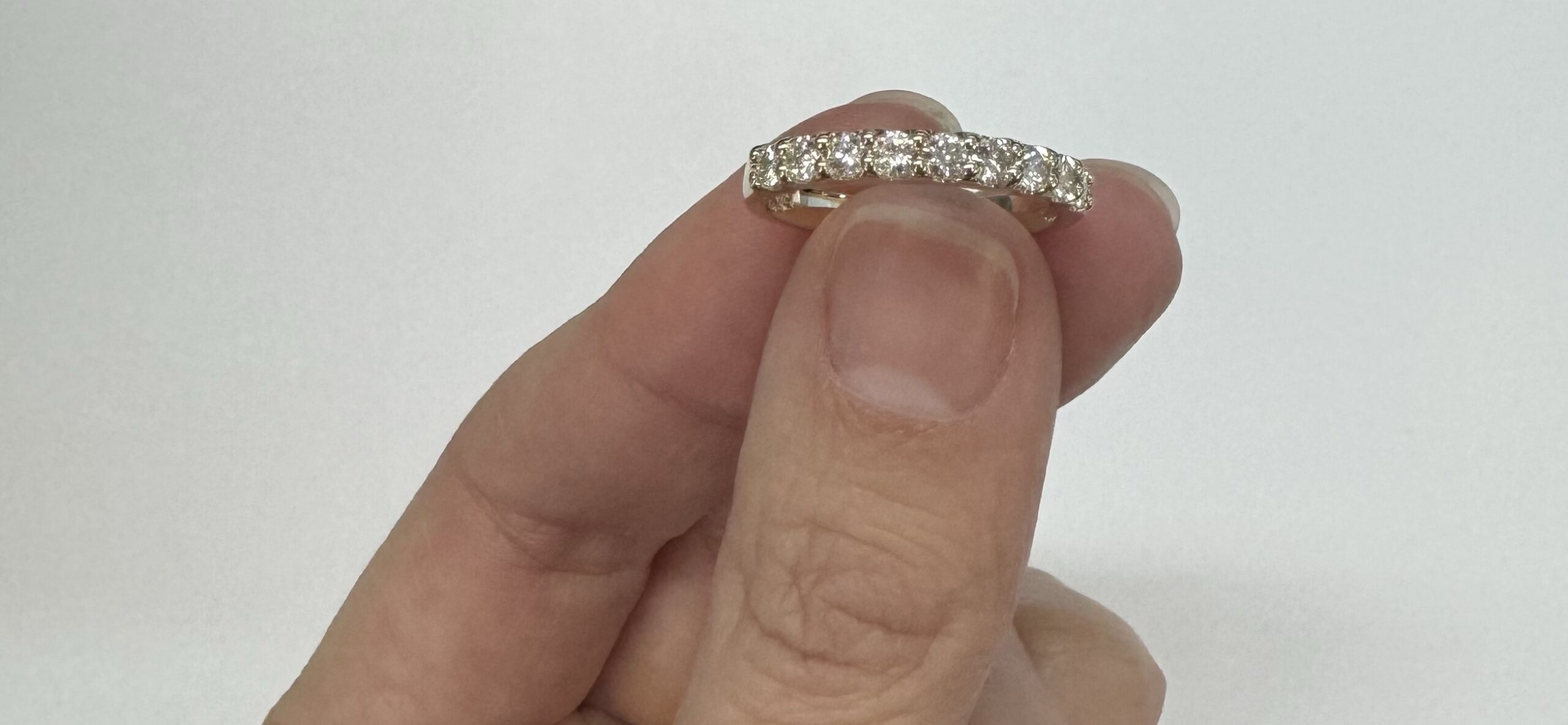 14k Yellow Gold 9 Stone Genuine .49 Cttw Round Brilliant Cut Diamond Low-Profile Band - Image 22