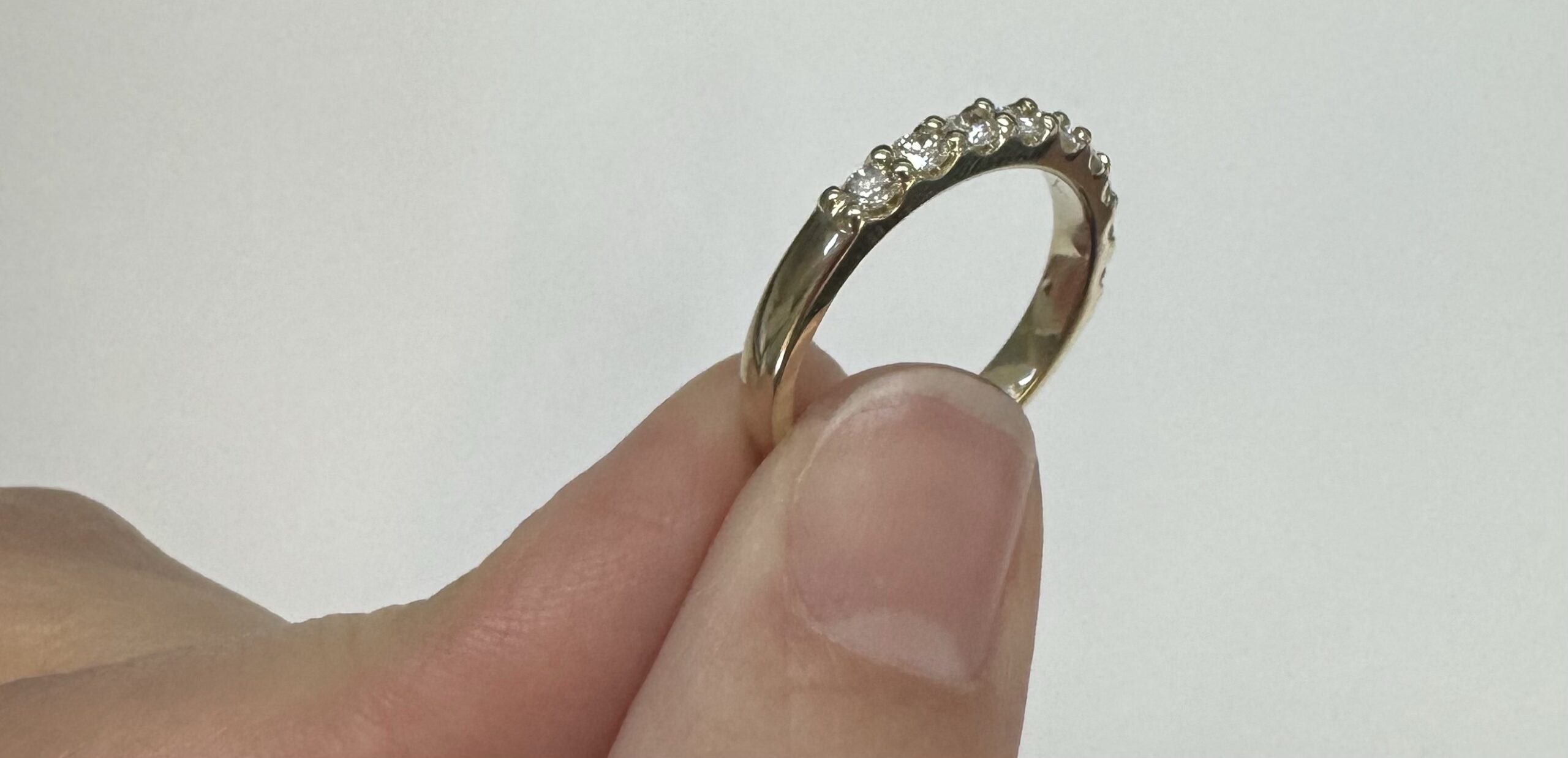 14k Yellow Gold 9 Stone Genuine .49 Cttw Round Brilliant Cut Diamond Low-Profile Band - Image 20