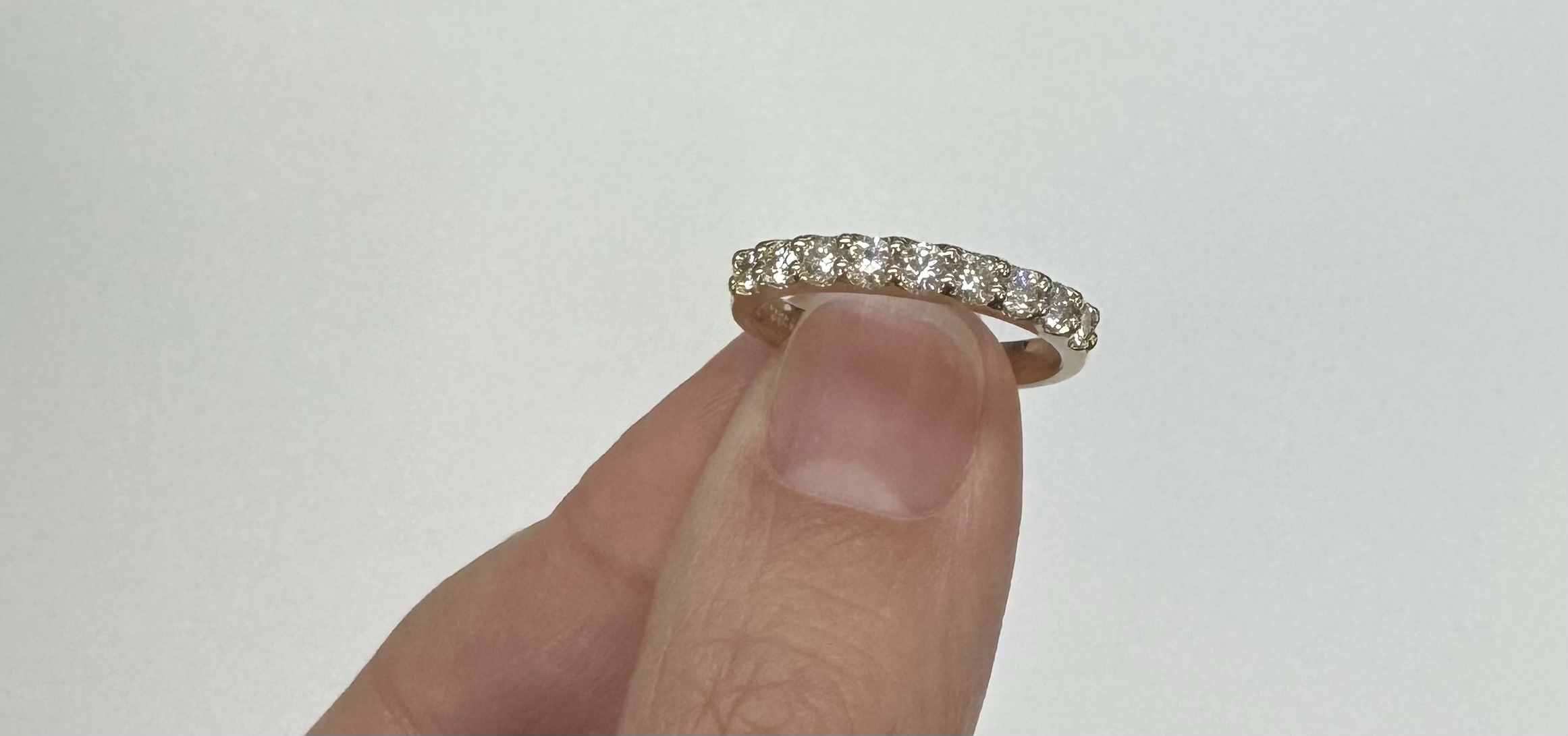 14k Yellow Gold 9 Stone Genuine .49 Cttw Round Brilliant Cut Diamond Low-Profile Band - Image 18