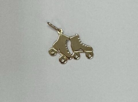 14k Yellow Gold Rollerskate Charm