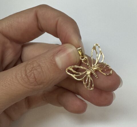 14k Yellow Gold Openwork Butterfly Charm