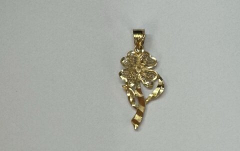 14k Yellow Gold Filigree Flower Charm