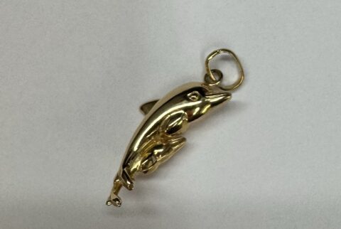 18k Yellow Gold Dolphin Charm