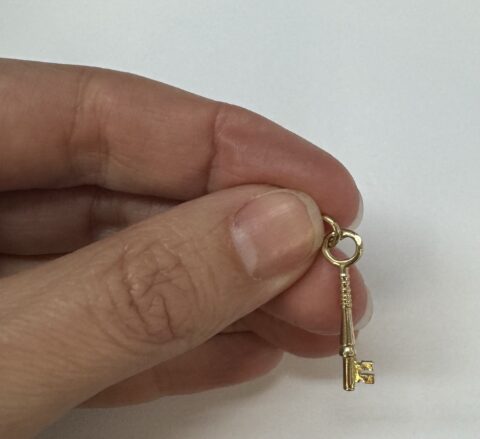 Vintage 14k Yellow Gold Skeleton Key Charm