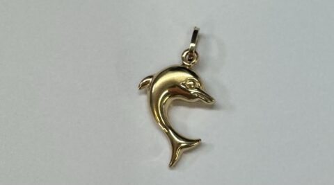 18k Yellow Gold Dolphin Charm
