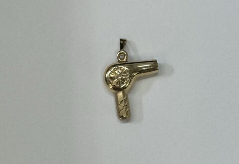 14k Yellow Gold Hair Dryer Charm