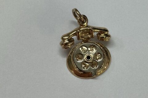 Vintage 14k Yellow Gold Telephone Charm