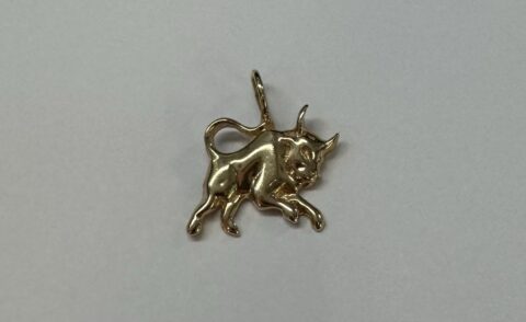 14k Yellow Gold Bull Charm