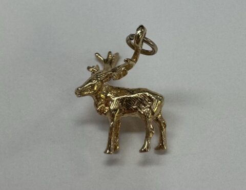 14k Yellow Gold Elk Charm