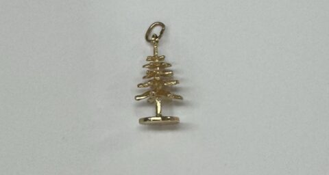 14k Yellow Gold Christmas Tree Charm