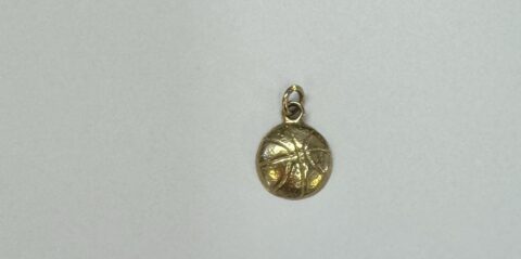 14k Yellow Gold Basketball Charm