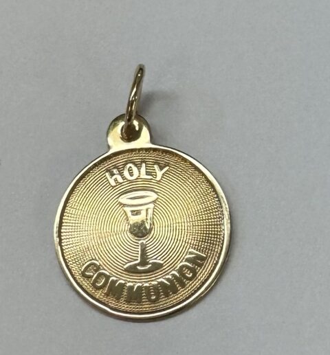 14k Yellow Gold Holy Communion Disc Charm