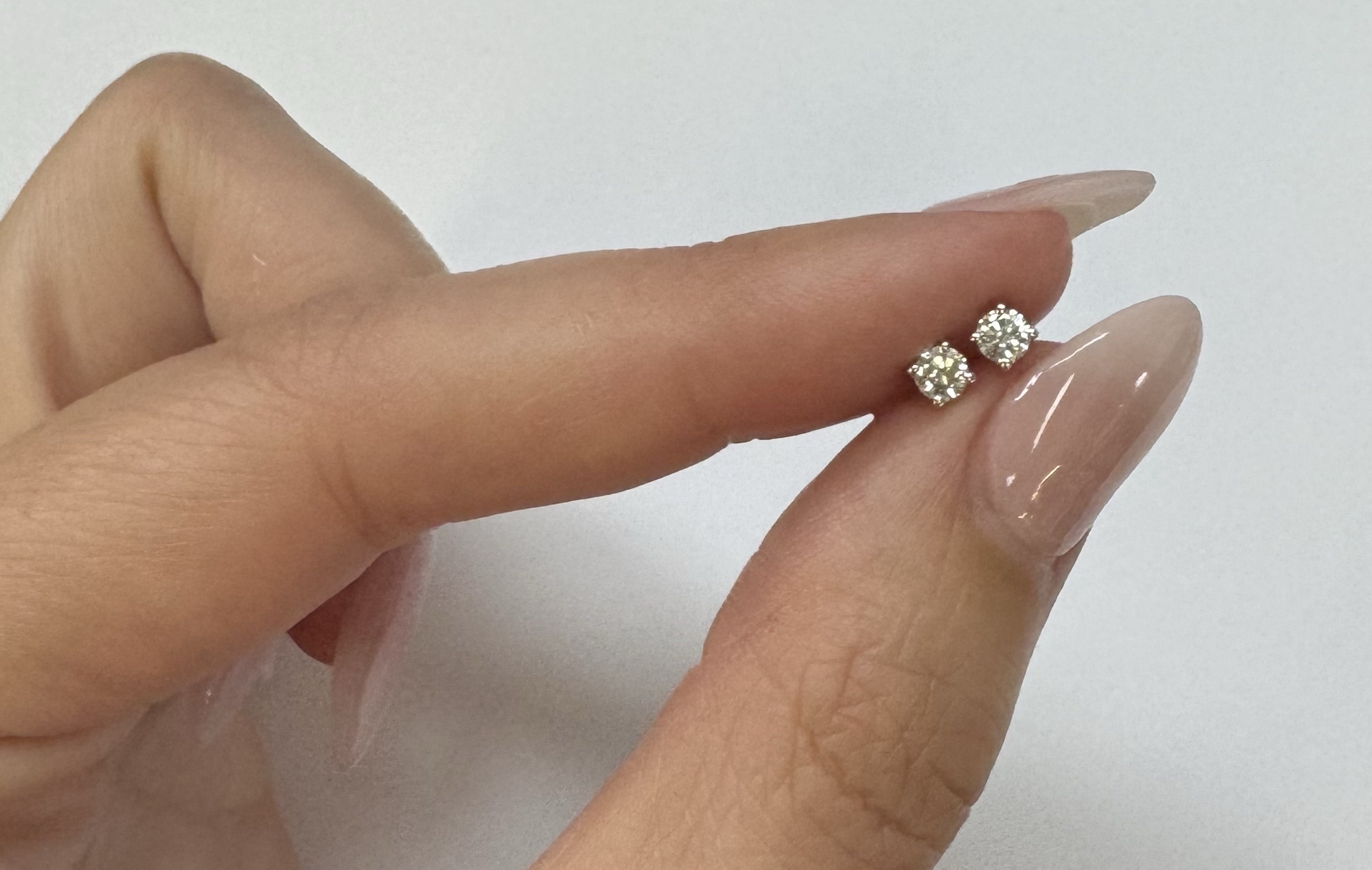 14k White Gold .25 Cttw Genuine Round Brilliant Cut Diamond 4 Prong Stud Earrings - Image 7