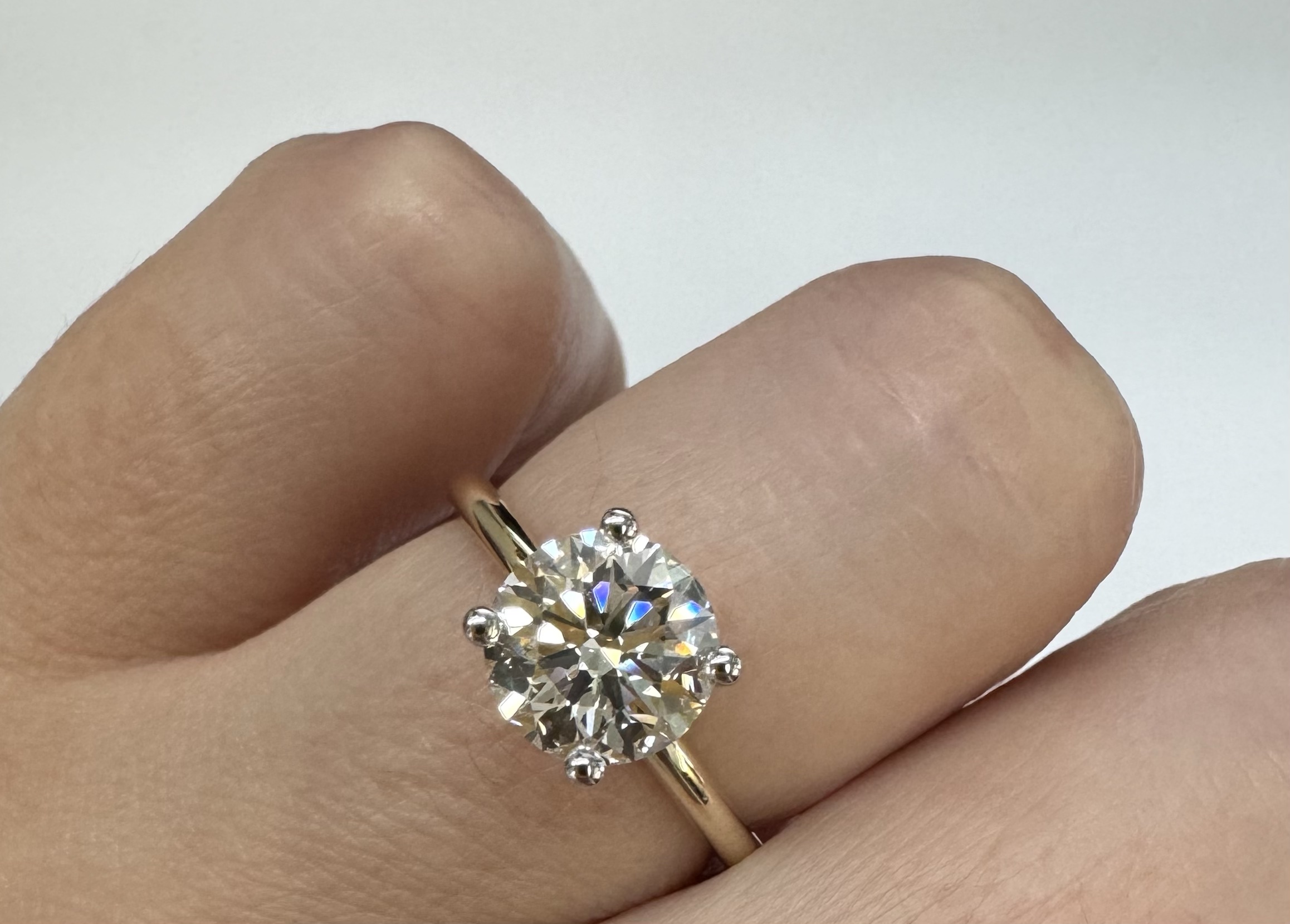 14k 2tone 1.82 Carat Genuine Lab Grown Round Brilliant Cut Diamond Engagement Ring - Image 13