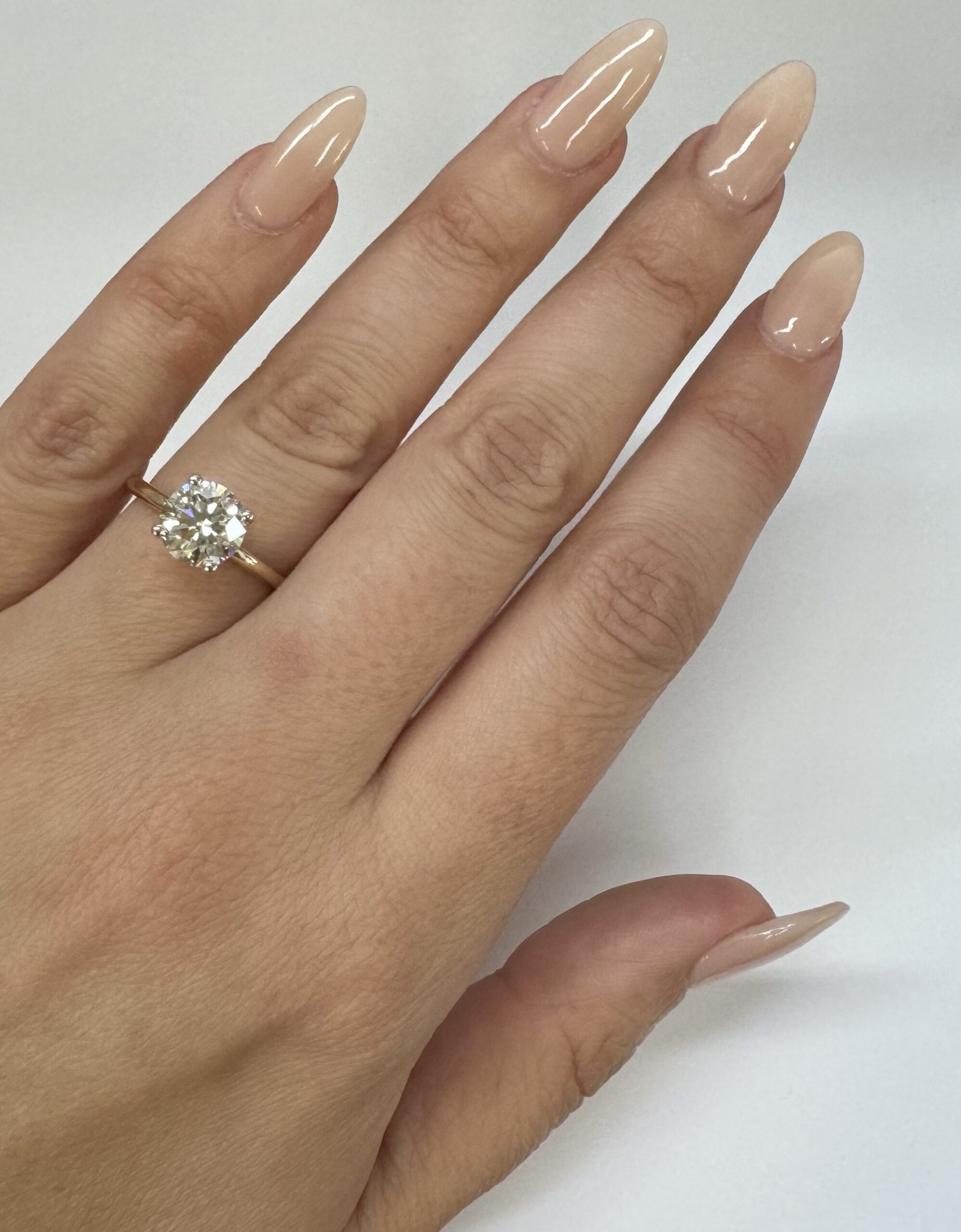 14k 2tone 1.82 Carat Genuine Lab Grown Round Brilliant Cut Diamond Engagement Ring - Image 16